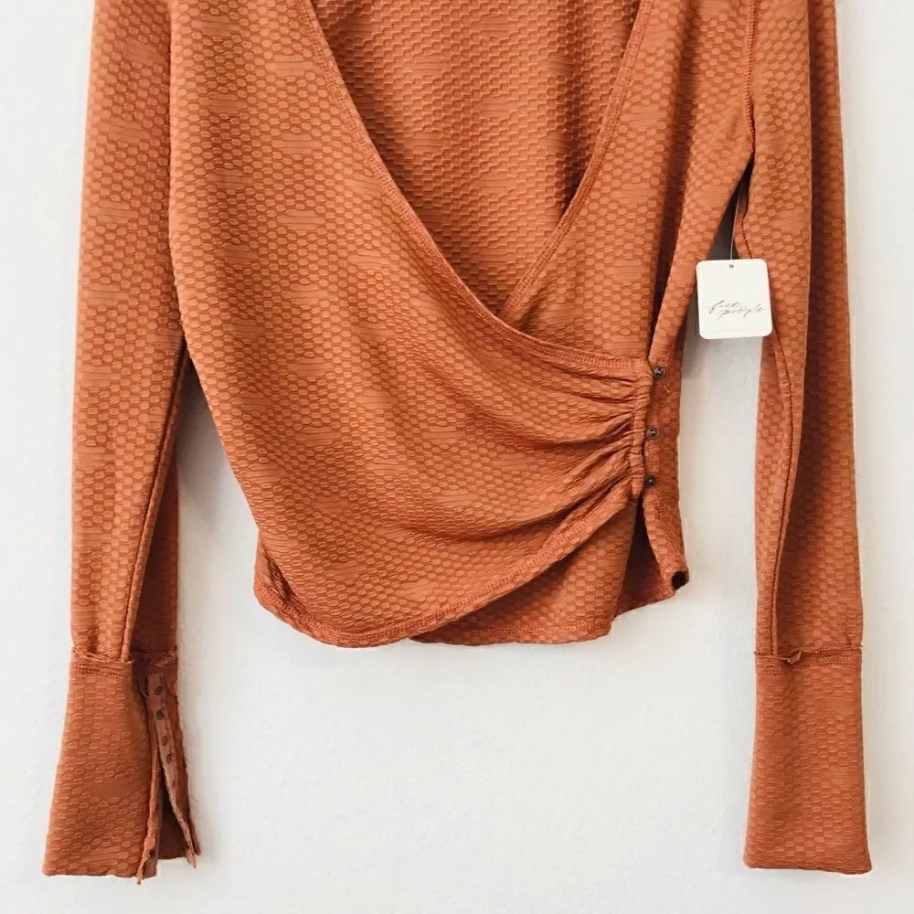 New! Free People Penny Top in Mesa Combo Rust Burnt Orange